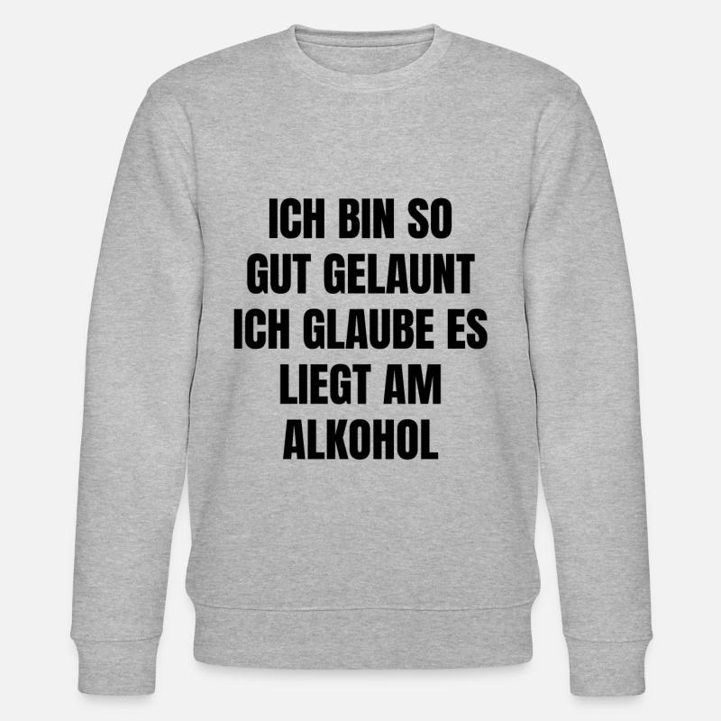 lustiger Alkohol Spruch - Stanley/Stella Unisex Bio-Sweatshirt CHANGER  - Grau meliert