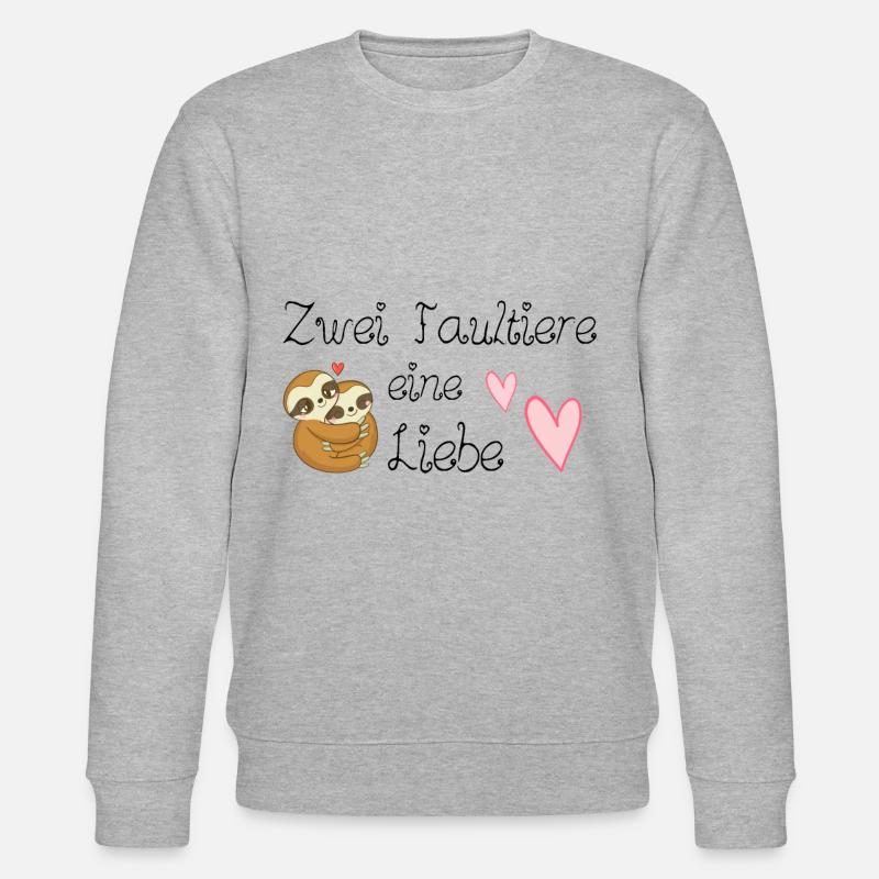 verliebte Faultiere - Stanley/Stella Unisex Bio-Sweatshirt CHANGER  - Grau meliert
