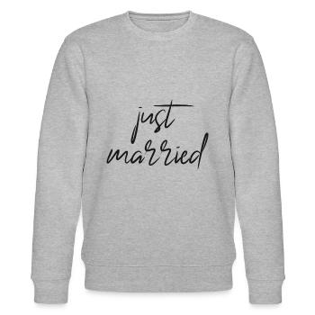 just married - Stanley/Stella Unisex Bio-Sweatshirt CHANGER  - Grau meliert - Vorne - Nik (191cm) & Marisol (170cm)