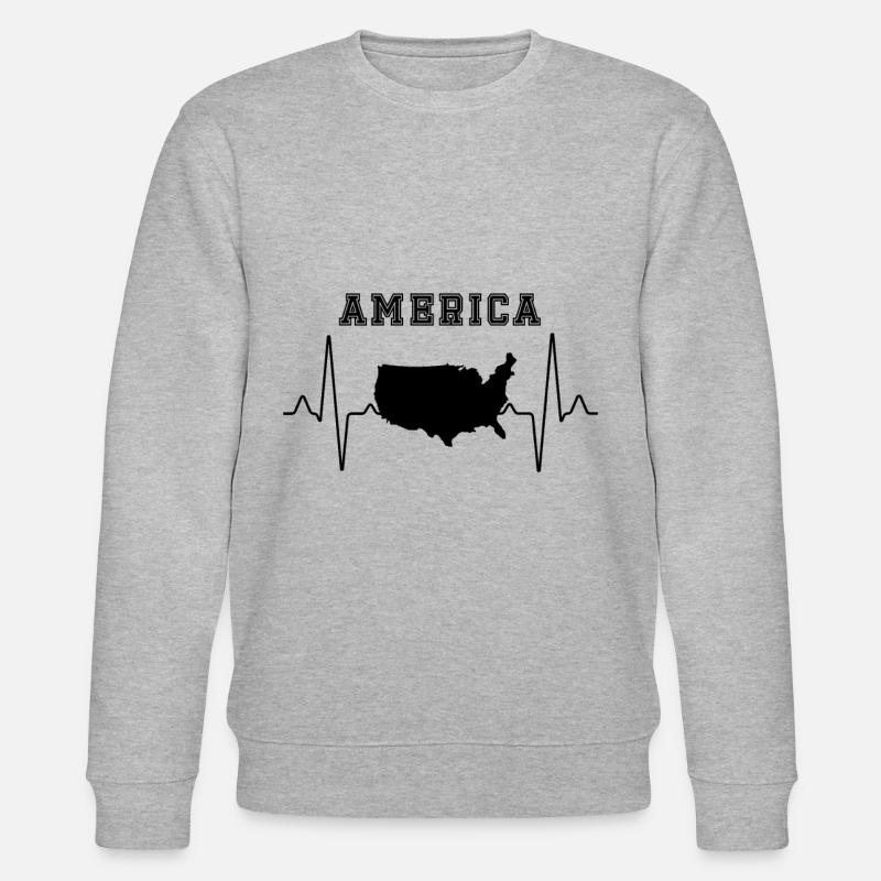 Amerika Herzschlag - Stanley/Stella Unisex Bio-Sweatshirt CHANGER  - Grau meliert