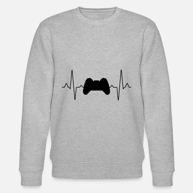 gaming Herzschlag - Stanley/Stella Unisex Bio-Sweatshirt CHANGER  - Grau meliert