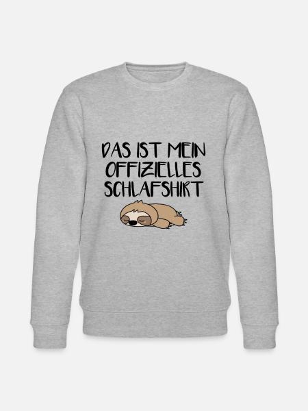 Faultier Schlafshirt - Stanley/Stella Unisex Bio-Sweatshirt CHANGER  - Grau meliert