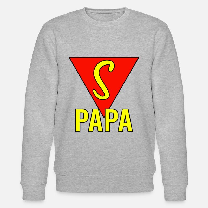 super papa - Stanley/Stella Unisex Bio-Sweatshirt CHANGER  - Grau meliert