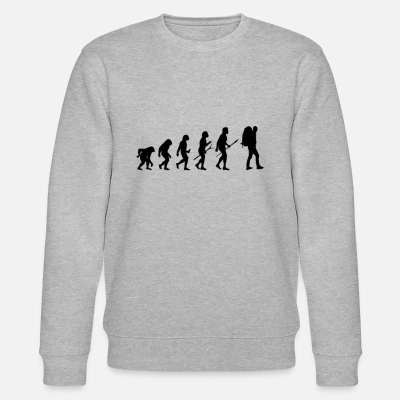 Wandern Wanderer Evolution - Stanley/Stella Unisex Bio-Sweatshirt CHANGER  - Grau meliert