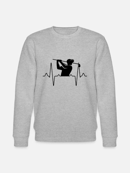 Golf Golfer Herzschlag - Stanley/Stella Unisex Bio-Sweatshirt CHANGER - Grau meliert