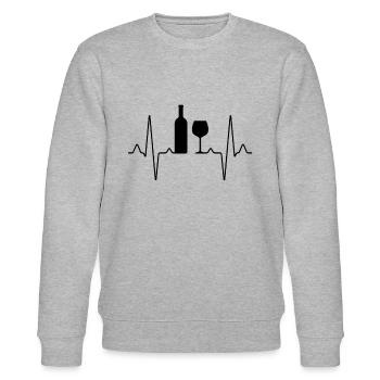 Wein Herzschlag - Stanley/Stella Unisex Bio-Sweatshirt CHANGER  - Grau meliert - Vorne - Nik (191cm) & Marisol (170cm)