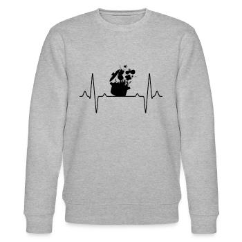 Cooking Culinary Art Heartbeat - Stanley/Stella CHANGER Unisex Organic Sweatshirt - heather grey - Front - Nik (191cm) & Marisol (170cm)