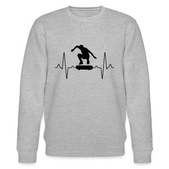Skater Skate Heartbeat - Sweat bio CHANGER Stanley/Stella Unisexe - gris chiné - Devant - Nik (191cm) & Marisol (170cm)