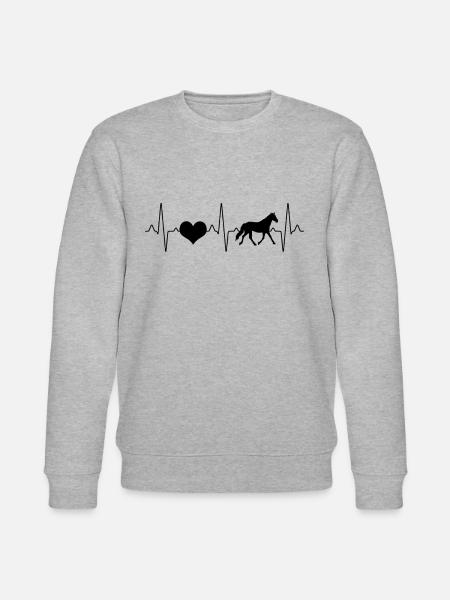 Pferd Herzschlag - Stanley/Stella Unisex Bio-Sweatshirt CHANGER  - Grau meliert