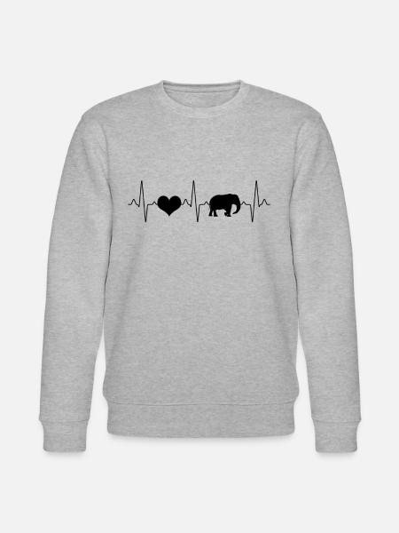 Elephant Heartbeat - Stanley/Stella CHANGER Unisex Organic Sweatshirt - heather grey