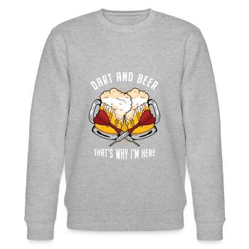 Dart und Bier, Darts, Darten 180 Spruch, Geschenk - Stanley/Stella Unisex Bio-Sweatshirt CHANGER  - Grau meliert - Vorne - Nik (191cm) & Marisol (170cm)