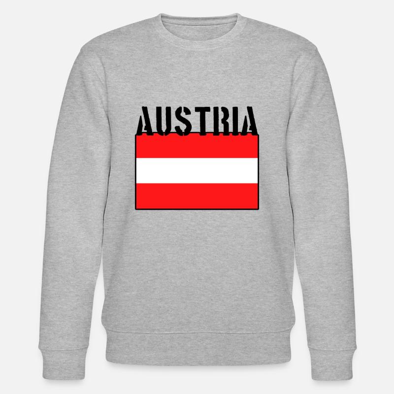 Österreich Flagge - Stanley/Stella Unisex Bio-Sweatshirt CHANGER  - Grau meliert