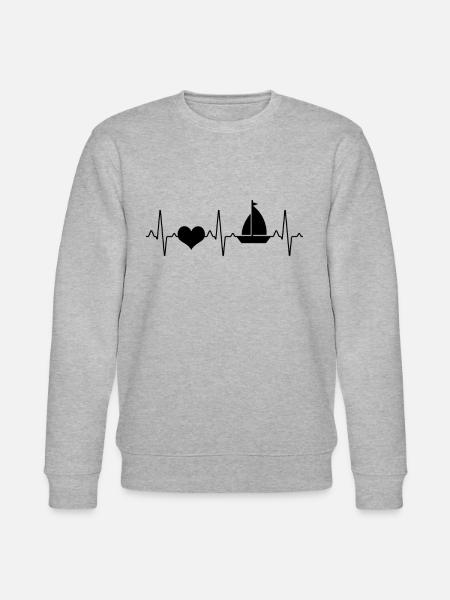 Segeln Herzschlag - Stanley/Stella Unisex Bio-Sweatshirt CHANGER  - Grau meliert