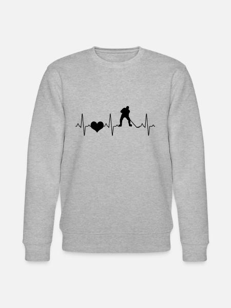 Hockey Ijshockey Hartslag - Stanley/Stella Uniseks bio-sweatshirt CHANGER  - grijs gemêleerd