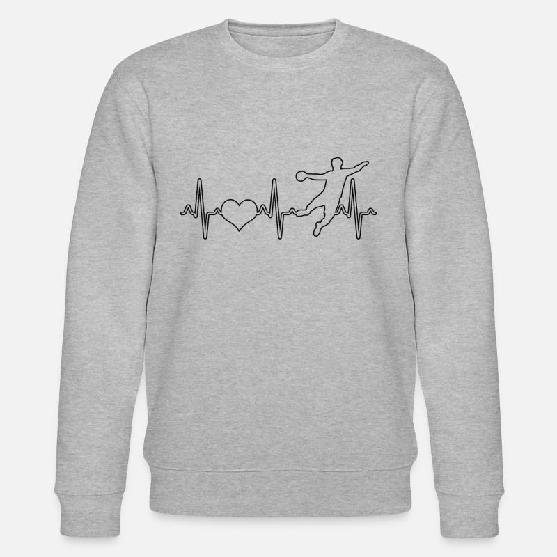 Handball Herzschlag - Stanley/Stella Unisex Bio-Sweatshirt CHANGER  - Grau meliert