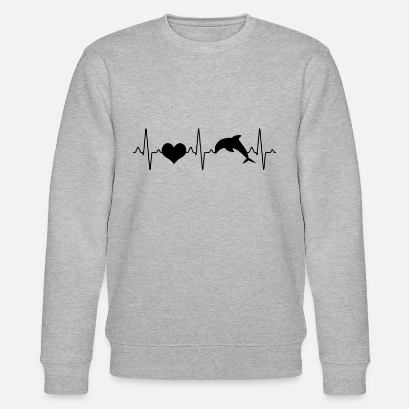 Delfin Herzschlag - Stanley/Stella Unisex Bio-Sweatshirt CHANGER  - Grau meliert