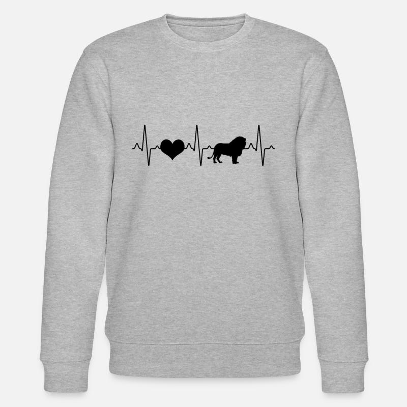 Löwe Herzschlag - Stanley/Stella Unisex Bio-Sweatshirt CHANGER  - Grau meliert
