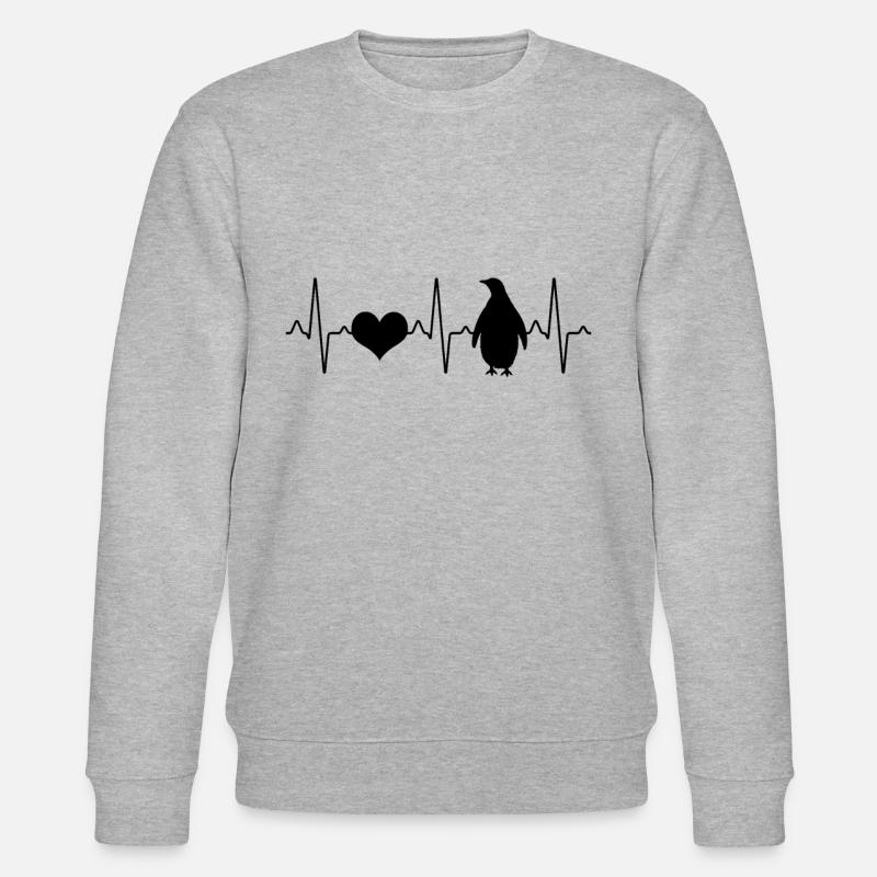 Pinguin Herzschlag - Stanley/Stella Unisex Bio-Sweatshirt CHANGER  - Grau meliert