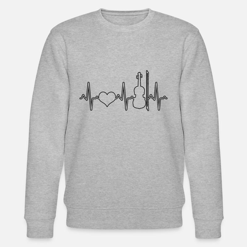 Violon Violon Heartbeat - Sweat bio CHANGER Stanley/Stella Unisexe - gris chiné