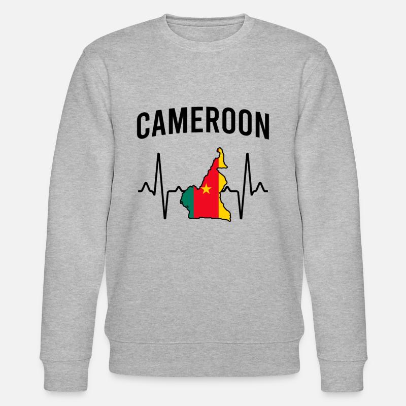 Kamerun Herzschlag - Stanley/Stella Unisex Bio-Sweatshirt CHANGER  - Grau meliert