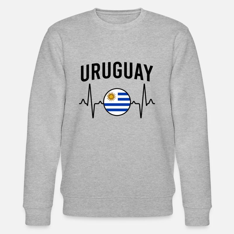 Uruguay Herzschlag - Stanley/Stella Unisex Bio-Sweatshirt CHANGER  - Grau meliert