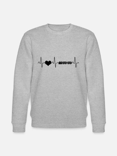 Train Look Heartbeat - Stanley/Stella CHANGER Unisex Organic Sweatshirt - heather grey