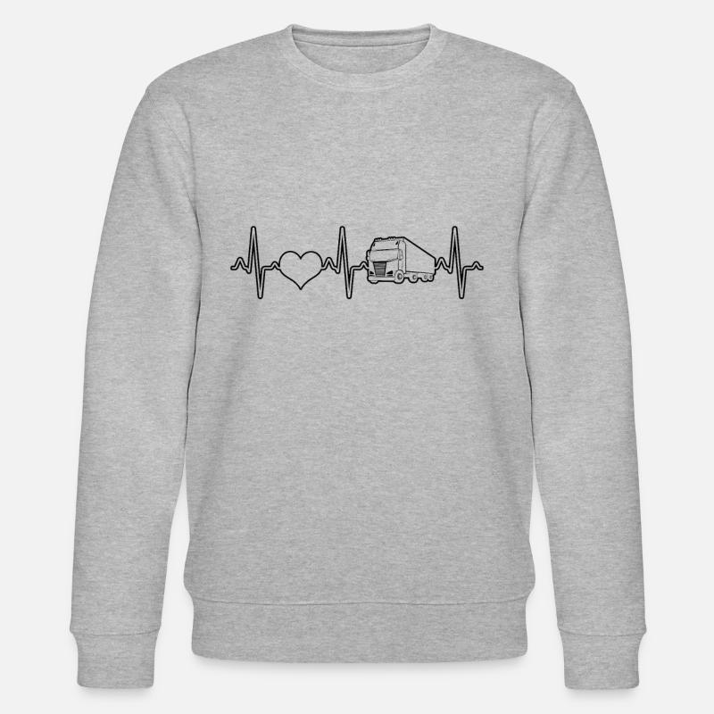 LKW Herzschlag - Stanley/Stella Unisex Bio-Sweatshirt CHANGER - Grau meliert