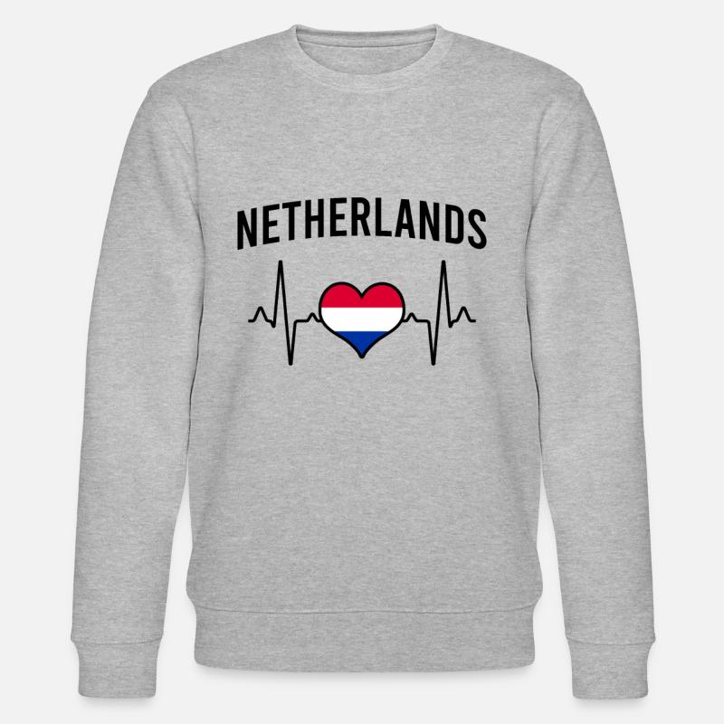 Niederlande Herzschlag - Stanley/Stella Unisex Bio-Sweatshirt CHANGER  - Grau meliert