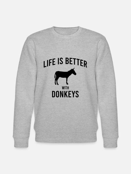 Esel Spruch - Stanley/Stella Unisex Bio-Sweatshirt CHANGER  - Grau meliert