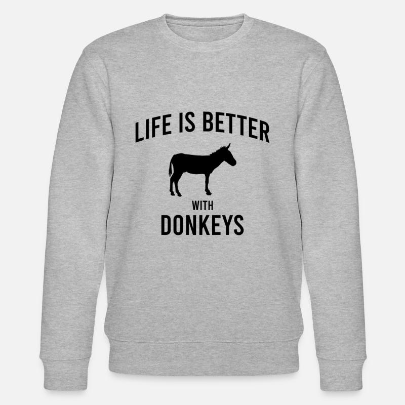 Esel Spruch - Stanley/Stella Unisex Bio-Sweatshirt CHANGER  - Grau meliert