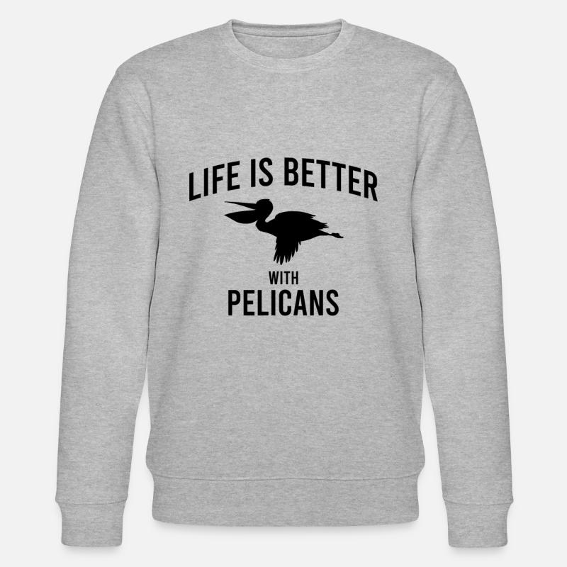 Pelikan Spruch - Stanley/Stella Unisex Bio-Sweatshirt CHANGER  - Grau meliert
