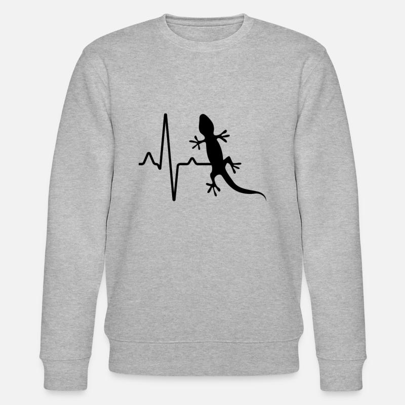 Eidechse Herzschlag - Stanley/Stella Unisex Bio-Sweatshirt CHANGER  - Grau meliert