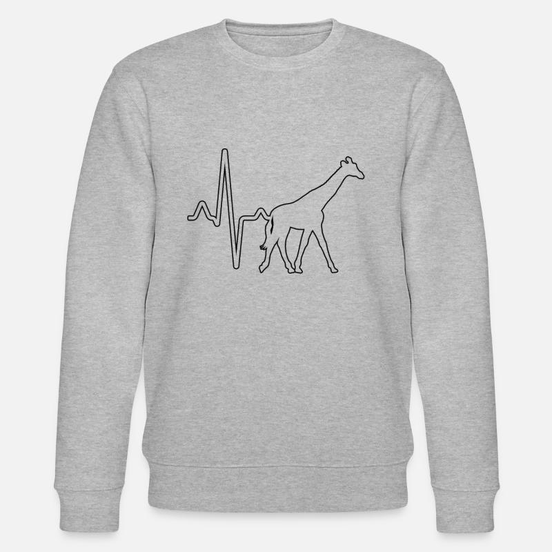 Giraffe Herzschlag - Stanley/Stella Unisex Bio-Sweatshirt CHANGER  - Grau meliert