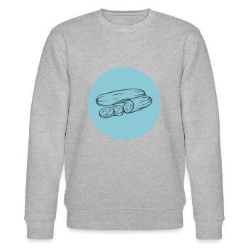 Gurke - Stanley/Stella Unisex Bio-Sweatshirt CHANGER  - Grau meliert - Vorne - Nik (191cm) & Marisol (170cm)