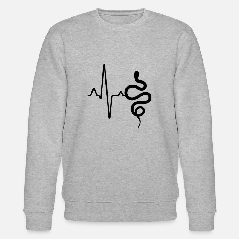 Schlange Herzschlag - Stanley/Stella Unisex Bio-Sweatshirt CHANGER  - Grau meliert