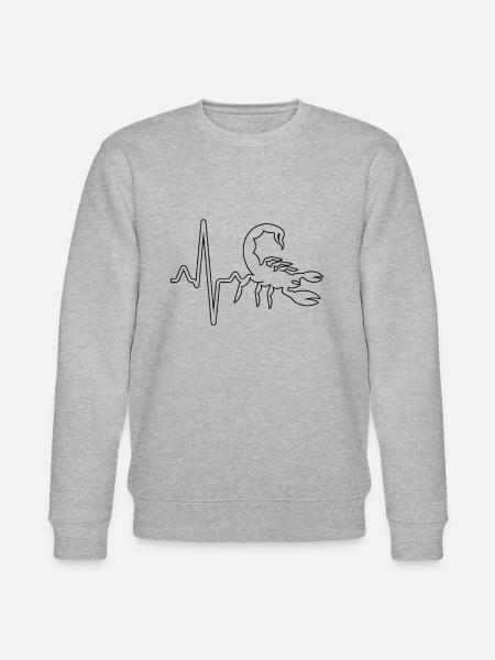 Scorpio Heartbeat - Stanley/Stella CHANGER Unisex Organic Sweatshirt - heather grey