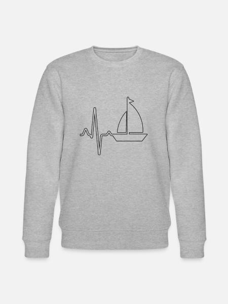 Segeln Herzschlag - Stanley/Stella Unisex Bio-Sweatshirt CHANGER  - Grau meliert