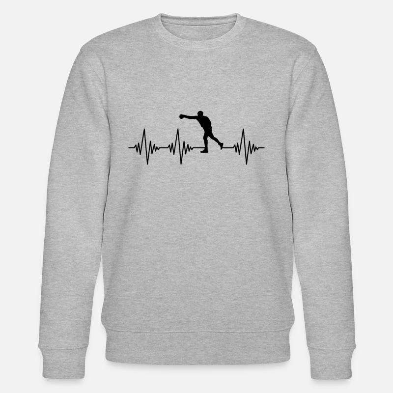 Boxing Heartbeat - Stanley/Stella CHANGER Unisex Organic Sweatshirt - heather grey
