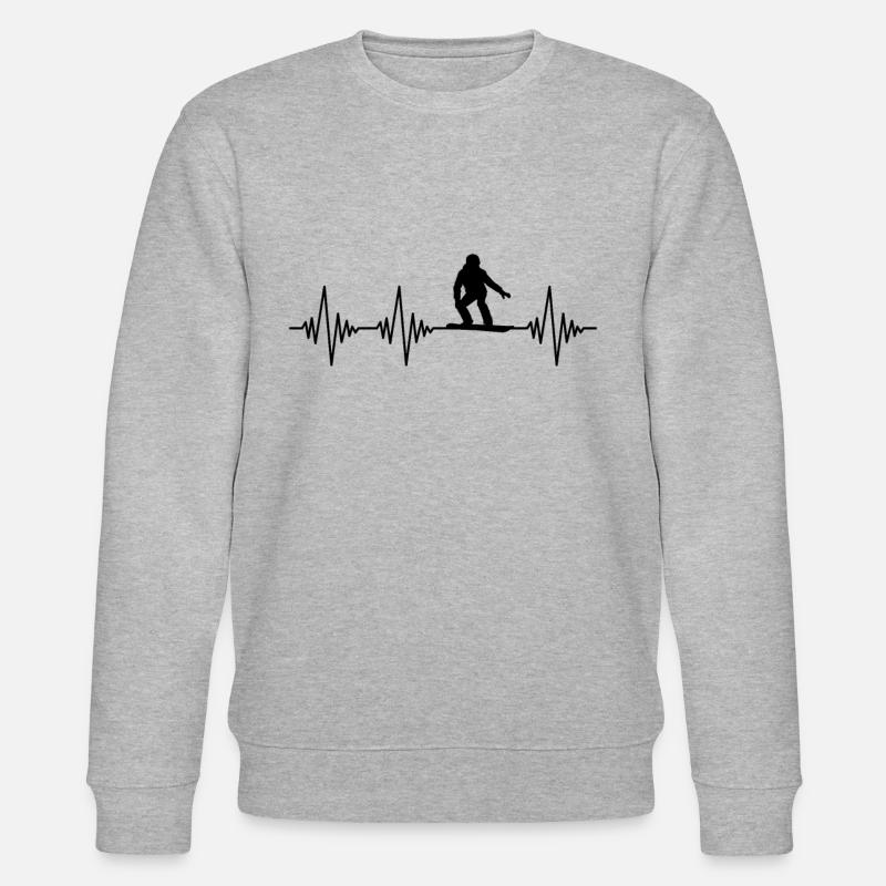 Rythme cardiaque en snowboard - Sweat bio CHANGER Stanley/Stella Unisexe - gris chiné