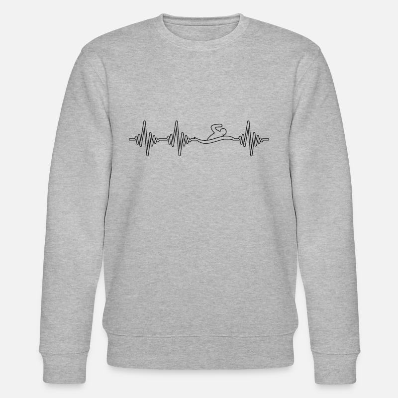Schwimmen Herzschlag - Stanley/Stella Unisex Bio-Sweatshirt CHANGER - Grau meliert