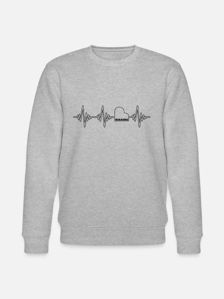 Klavier Piano Herzschlag - Stanley/Stella Unisex Bio-Sweatshirt CHANGER  - Grau meliert