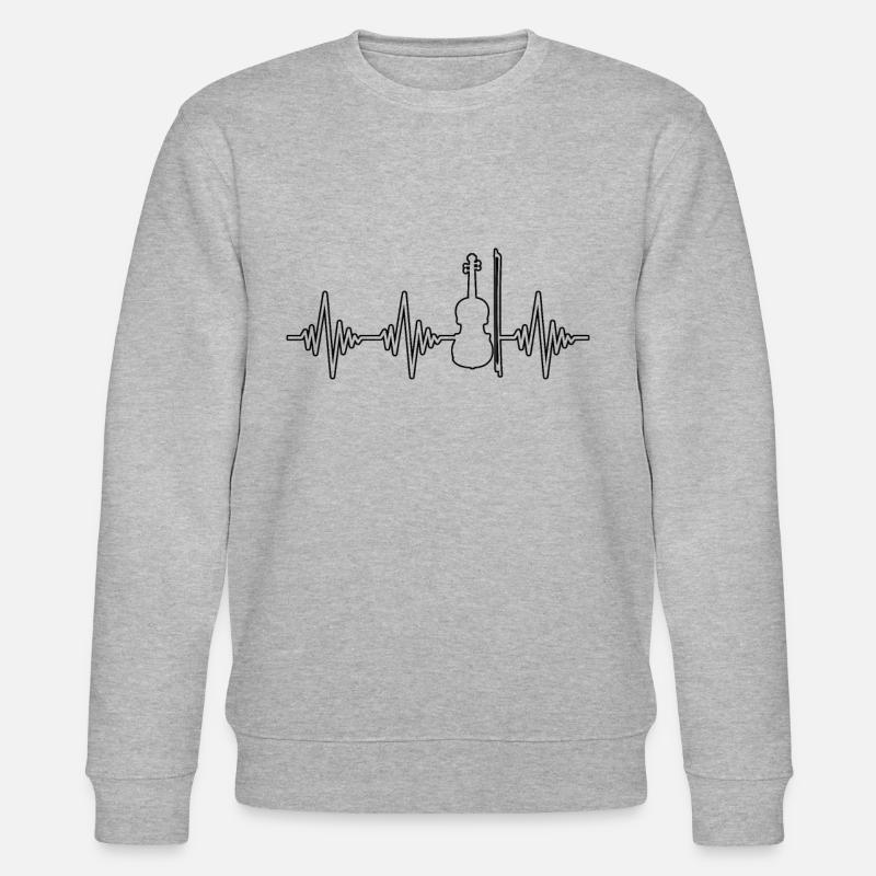 Geige Herzschlag - Stanley/Stella Unisex Bio-Sweatshirt CHANGER  - Grau meliert