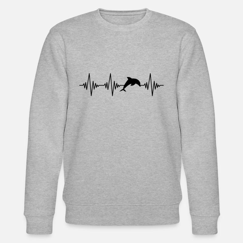 Delfin Herzschlag - Stanley/Stella Unisex Bio-Sweatshirt CHANGER  - Grau meliert