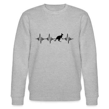 Känguru Herzschlag - Stanley/Stella Unisex Bio-Sweatshirt CHANGER  - Grau meliert - Vorne - Nik (191cm) & Marisol (170cm)