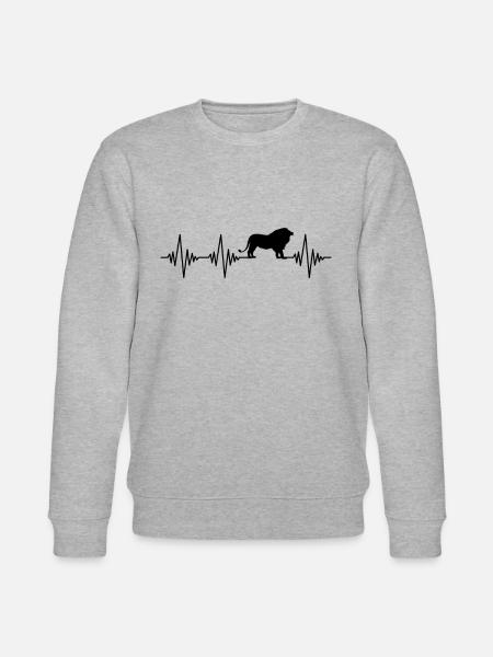 Löwe Herzschlag - Stanley/Stella Unisex Bio-Sweatshirt CHANGER  - Grau meliert