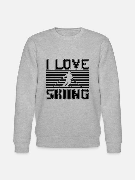 I love skiing - Stanley/Stella CHANGER Unisex Organic Sweatshirt - heather grey