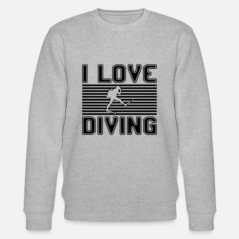 I love diving - Stanley/Stella Unisex Bio-Sweatshirt CHANGER  - Grau meliert