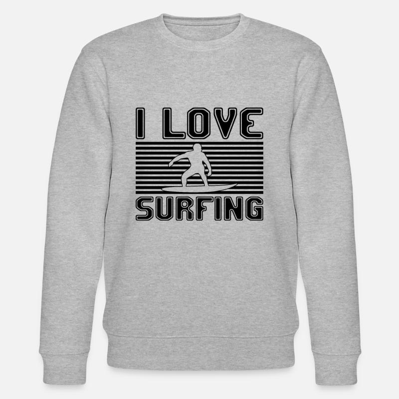 J’adore surfer - Sweat bio CHANGER Stanley/Stella Unisexe - gris chiné