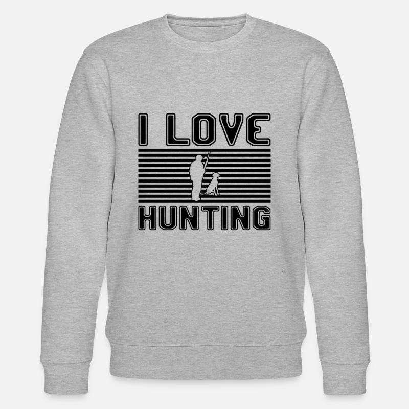 I love hunting - Stanley/Stella Unisex Bio-Sweatshirt CHANGER  - Grau meliert