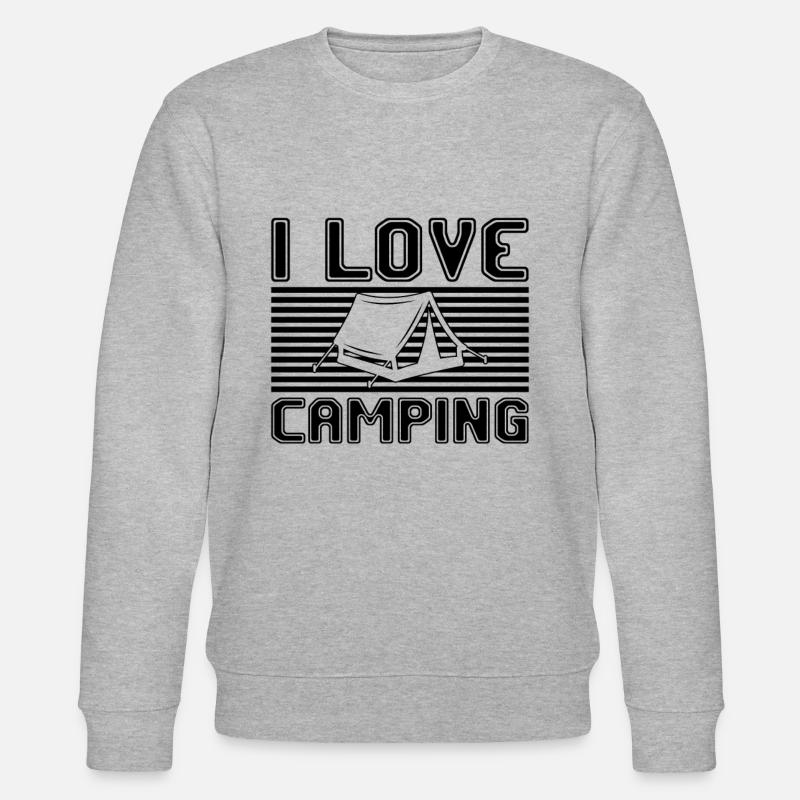 I love camping - Stanley/Stella Unisex Bio-Sweatshirt CHANGER  - Grau meliert